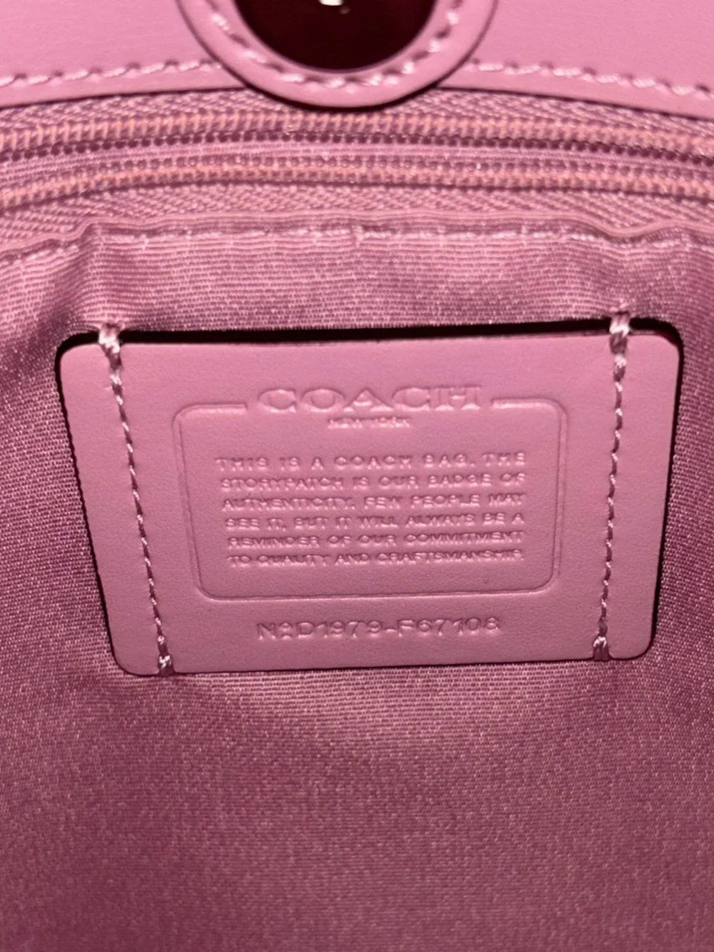 Coach city tote bag in signature Tan / pink - Picture 5 of 10
